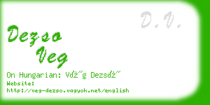 dezso veg business card